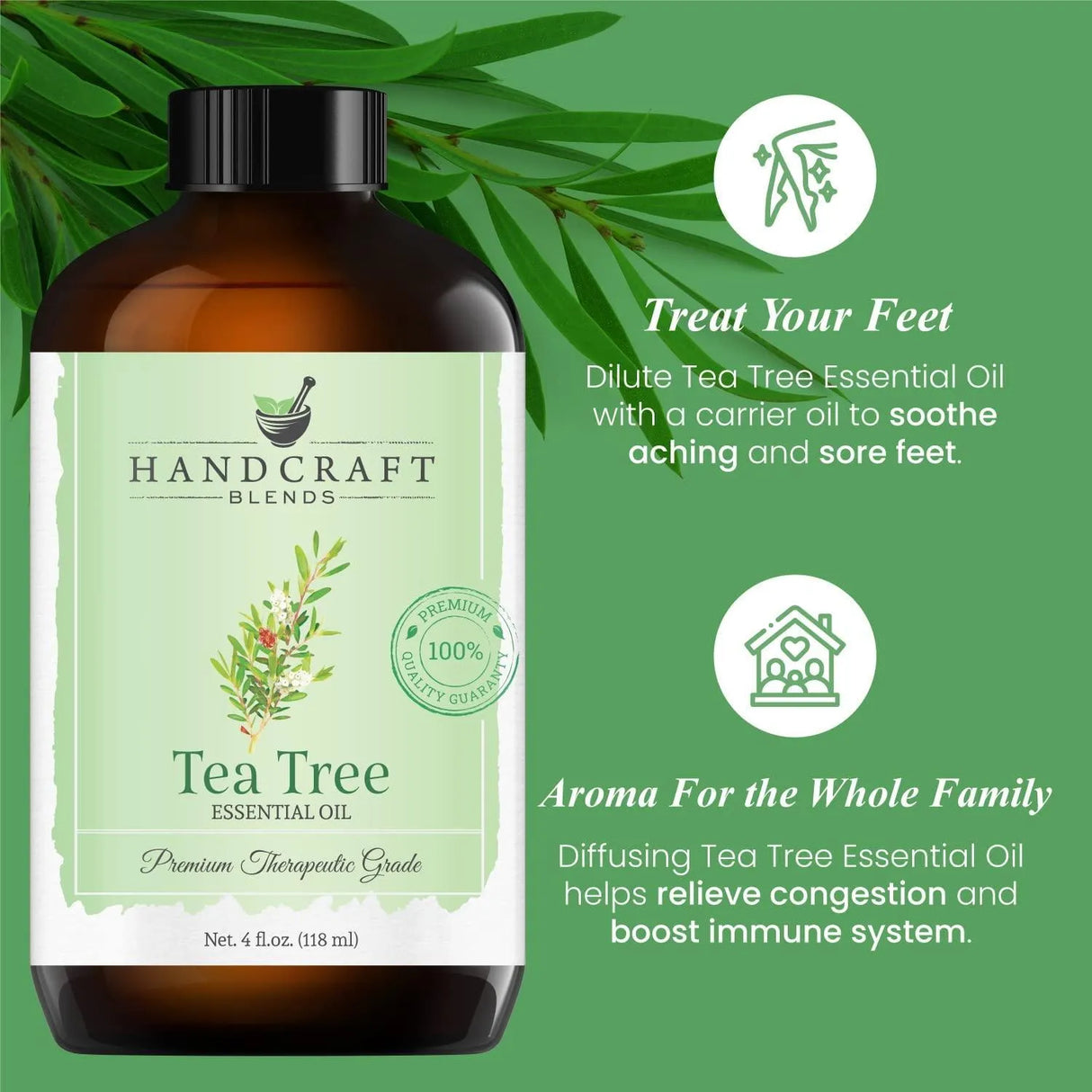 HANDCRAFT BLENDS - Handcraft Blends Tea Tree Essential Oil 4Oz. - The Red Vitamin MX - Suplementos Alimenticios - {{ shop.shopifyCountryName }}