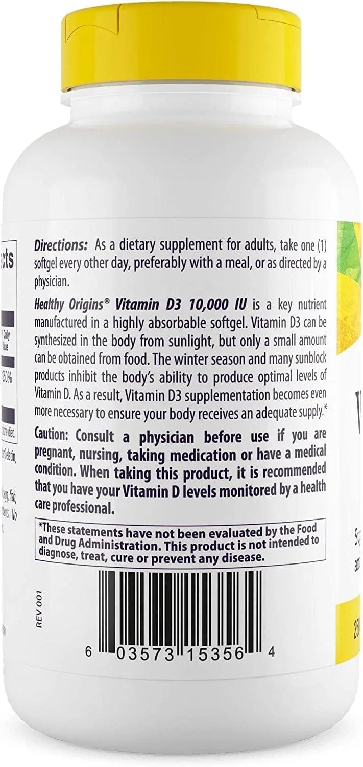 HEALTHY ORIGINS - Healthy Origins Vitamin D3 10,000IU 360 Capsulas Blandas - The Red Vitamin MX - Suplementos Alimenticios - {{ shop.shopifyCountryName }}