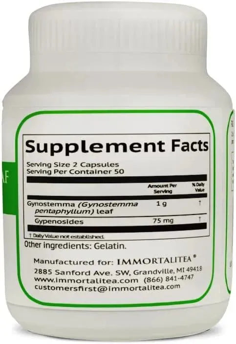 IMMORTALITEA - Immortalitea Jiaogulan Leaf 500Mg. 100 Capsulas - The Red Vitamin MX - Suplementos Alimenticios - {{ shop.shopifyCountryName }}