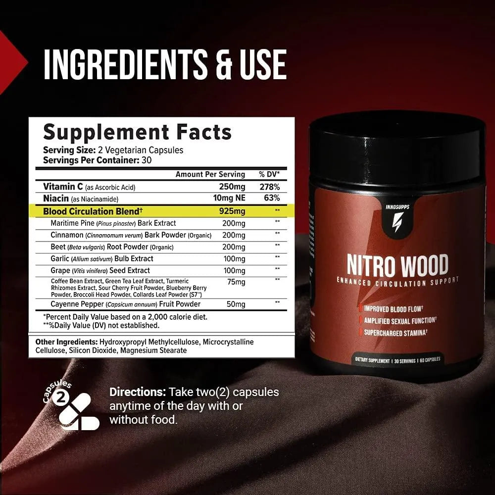 INNOSUPPS - InnoSupps Nitro Wood 60 Capsulas - The Red Vitamin MX - Suplementos Alimenticios - {{ shop.shopifyCountryName }}