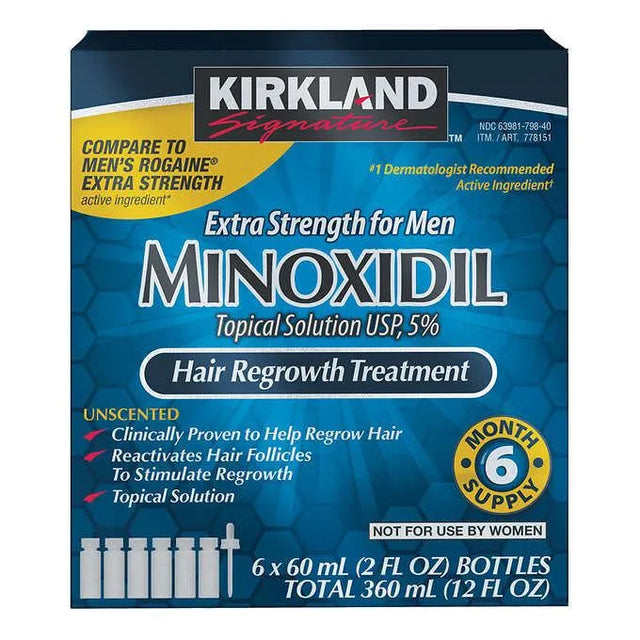 KIRKLAND - Kirkland Minoxidil 5% Topical Solution Extra Strength Hair Regrowth Suministro 6 Meses - The Red Vitamin MX - Crecimiento De Cabello - {{ shop.shopifyCountryName }}