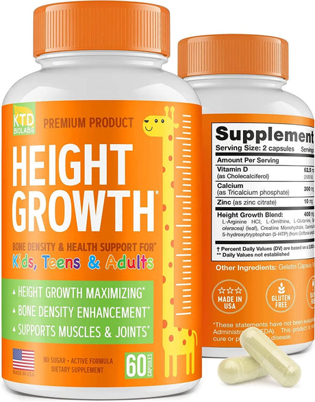 KTD BIOLABS - KTD BIOLABS Height Growth Maximizer Height Increase Pills for Adults & Kids Growth 60 Caps. - The Red Vitamin MX - Suplementos Alimenticios - {{ shop.shopifyCountryName }}