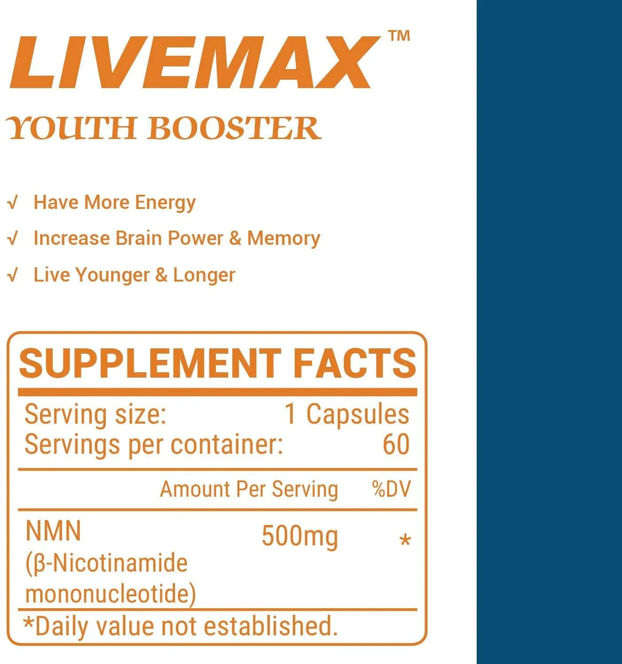 LIVEMAX - LIVEMAX NAD 500Mg. 60 Capsulas - The Red Vitamin MX - Suplementos Alimenticios - {{ shop.shopifyCountryName }}