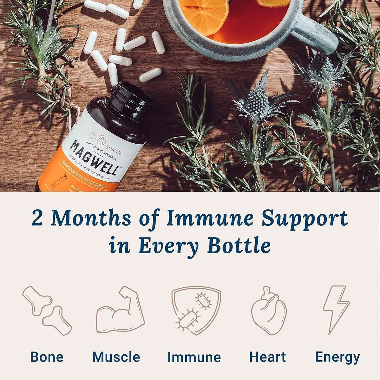 LIVEWELL - Live Conscious Magwell 120 Capsulas - The Red Vitamin MX - Suplementos Alimenticios - {{ shop.shopifyCountryName }}