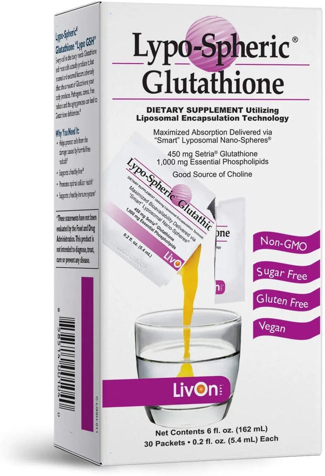 LIVON LABS - LivOn Laboratories Lypo-Spheric Glutathione 450Mg. 30 Paquetes - The Red Vitamin MX - Suplementos Alimenticios - {{ shop.shopifyCountryName }}