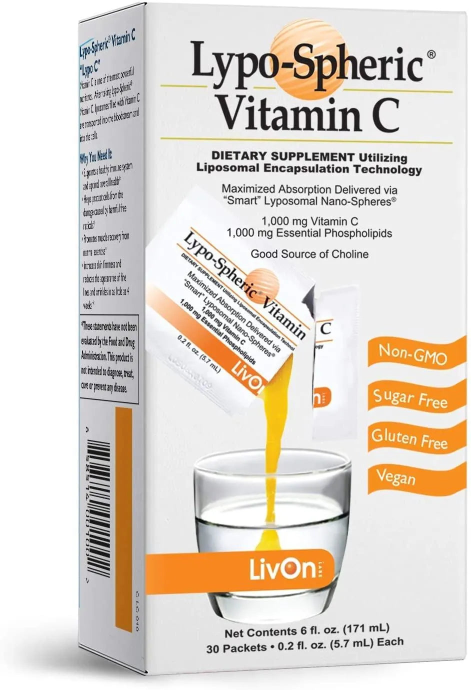 LIVON LABS - LivOn Lypo-Spheric Vitamin C 1,000Mg. Vitamina C Por Paquete 30 Paquetes - The Red Vitamin MX - Suplementos Alimenticios - {{ shop.shopifyCountryName }}