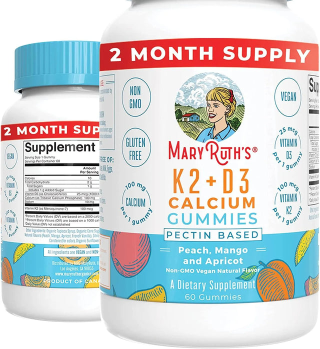 MARY RUTH ORGANICS - Mary Ruth Organics K2+D3 Calcium 60 Gomitas - The Red Vitamin MX - Suplementos Alimenticios - {{ shop.shopifyCountryName }}