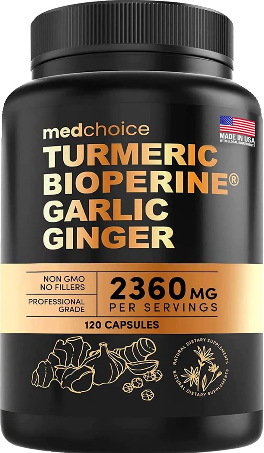 MEDCHOICE - Medchoice Turmeric Bioperine Garlic Ginger 120 Capsulas - The Red Vitamin MX - Suplementos Alimenticios - {{ shop.shopifyCountryName }}