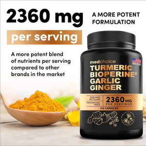 MEDCHOICE - Medchoice Turmeric Bioperine Garlic Ginger 120 Capsulas - The Red Vitamin MX - Suplementos Alimenticios - {{ shop.shopifyCountryName }}