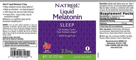 NATROL - Natrol Liquid Melatonin 2.5Mg. Berry 237Ml. - The Red Vitamin MX - Suplementos Alimenticios - {{ shop.shopifyCountryName }}