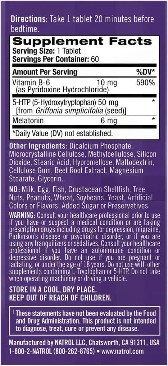 NATROL - Natrol Melatonin + 5 HTP Advanced Sleep Triple Action Formula Bi-Layer 60 Tabletas - The Red Vitamin MX - Suplementos Alimenticios - {{ shop.shopifyCountryName }}