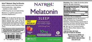 NATROL - Natrol Melatonin Extra Strength Fast Dissolve 10Mg. Strawberry 200 Tabletas - The Red Vitamin MX - Suplementos Alimenticios - {{ shop.shopifyCountryName }}