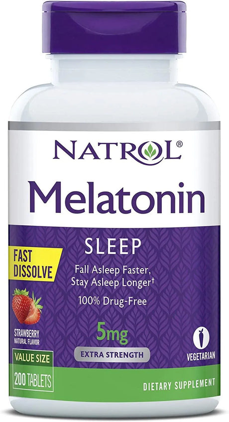 NATROL - Natrol Melatonin Extra Strength Fast Dissolve 5Mg. Strawberry 200 Tabletas - The Red Vitamin MX - Suplementos Alimenticios - {{ shop.shopifyCountryName }}