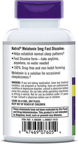 NATROL - Natrol Melatonin Extra Strength Fast Dissolve 5Mg. Strawberry 200 Tabletas - The Red Vitamin MX - Suplementos Alimenticios - {{ shop.shopifyCountryName }}