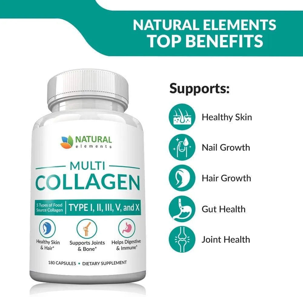 NATURAL ELEMENTS - Natural Elements Multi Collagen 180 Capsulas 2 Meses - The Red Vitamin MX - Suplementos Alimenticios - {{ shop.shopifyCountryName }}