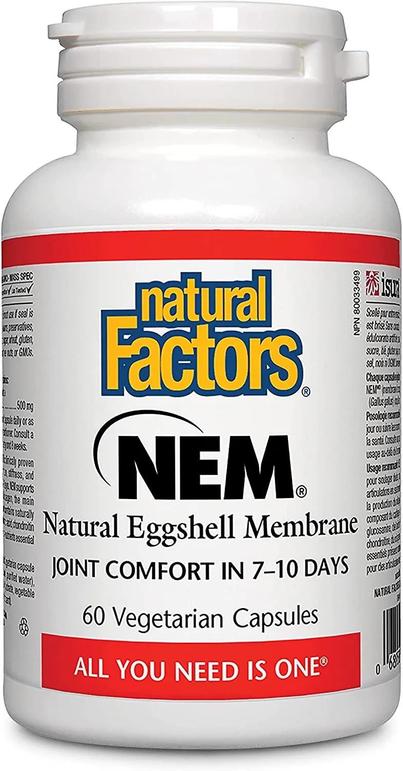 NATURAL FACTORS - Natural Factors NEM Natural Eggshell Membrane 60 Capsulas - The Red Vitamin MX - Suplementos Alimenticios - {{ shop.shopifyCountryName }}