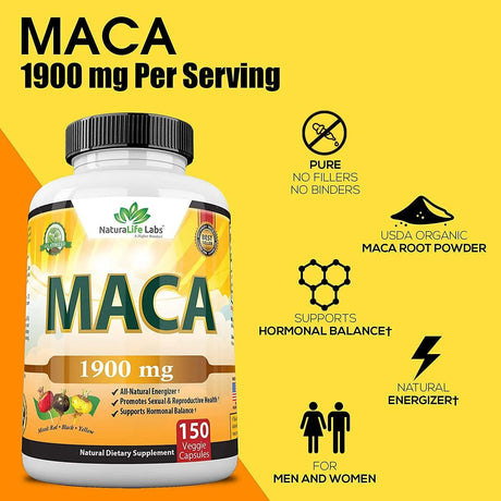 NATURALIFE LABS - Naturalife Labs Maca 1900Mg. 150 Capsulas - The Red Vitamin MX - Suplementos Alimenticios - {{ shop.shopifyCountryName }}