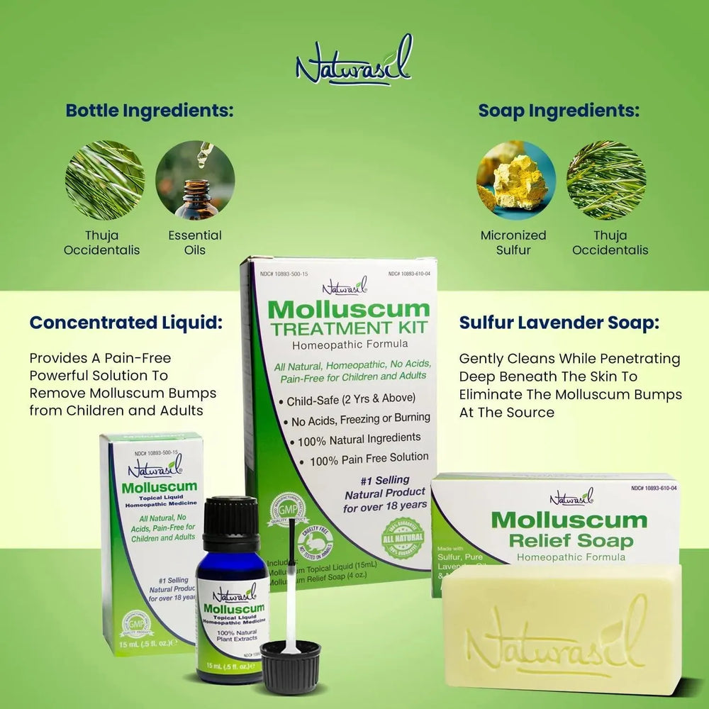 NATURASIL - Naturasil for Molluscum Treatment Kit All Natural 15Ml. & 4Oz. Liquido y Jabón - The Red Vitamin MX - Tratamiento Molusco Contagioso - {{ shop.shopifyCountryName }}