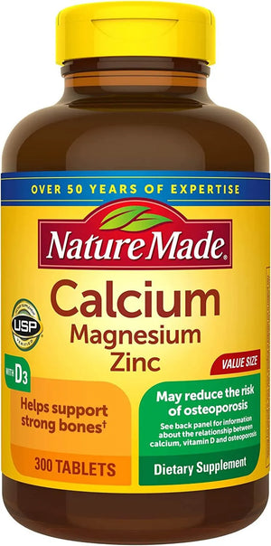 NATURE MADE - Nature Made Calcium Magnesium Zinc with Vitamin D3 300 Tabletas - The Red Vitamin MX - Suplementos Alimenticios - {{ shop.shopifyCountryName }}