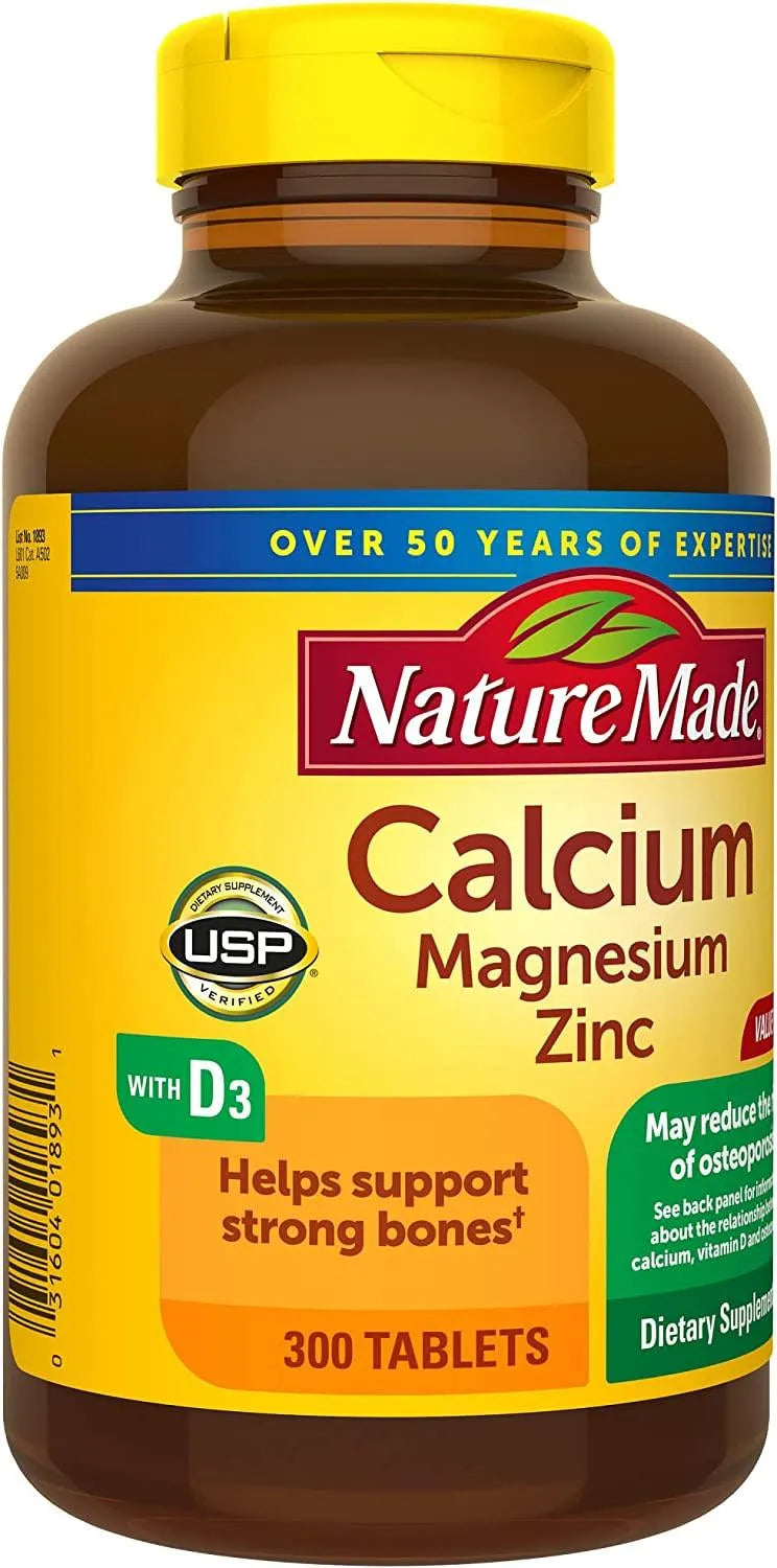 NATURE MADE - Nature Made Calcium Magnesium Zinc with Vitamin D3 300 Tabletas - The Red Vitamin MX - Suplementos Alimenticios - {{ shop.shopifyCountryName }}