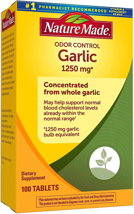 NATURE MADE - Nature Made Odor Control Garlic 1250Mg. 100 Tabletas - The Red Vitamin MX - Suplementos Alimenticios - {{ shop.shopifyCountryName }}