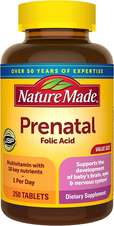 NATURE MADE - Nature Made Prenatal Multivitamin with Folic Acid 250 Tabletas - The Red Vitamin MX - Suplementos Alimenticios - {{ shop.shopifyCountryName }}