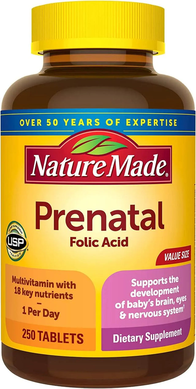 NATURE MADE - Nature Made Prenatal Multivitamin with Folic Acid 250 Tabletas - The Red Vitamin MX - Suplementos Alimenticios - {{ shop.shopifyCountryName }}