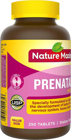 NATURE MADE - Nature Made Prenatal Multivitamin with Folic Acid 250 Tabletas - The Red Vitamin MX - Suplementos Alimenticios - {{ shop.shopifyCountryName }}