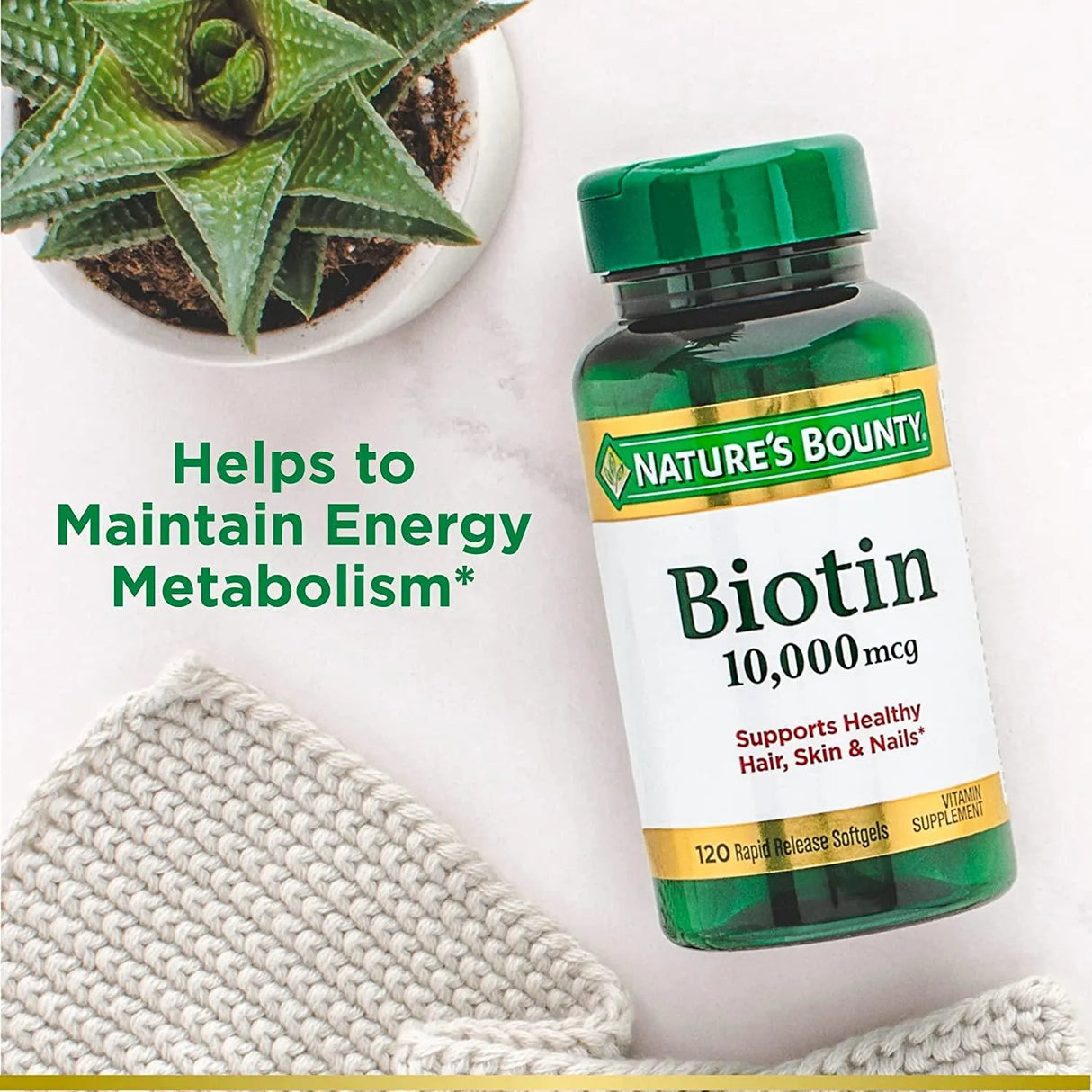 NATURE'S BOUNTY - Nature's Bounty Biotin 10,000 Mcg. 120 Capsulas Blandas - The Red Vitamin MX - Suplementos Alimenticios - {{ shop.shopifyCountryName }}