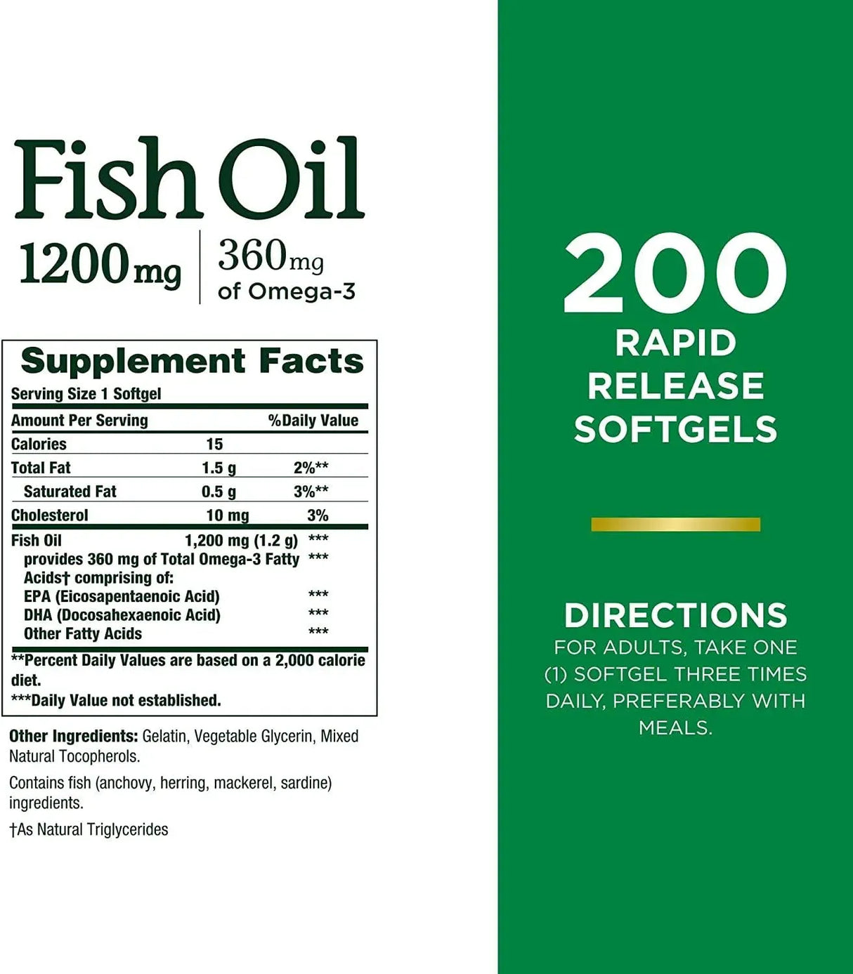 NATURE'S BOUNTY - Nature's Bounty Fish Oil 1200Mg. 200 Capsulas Blandas - The Red Vitamin MX - Suplementos Alimenticios - {{ shop.shopifyCountryName }}