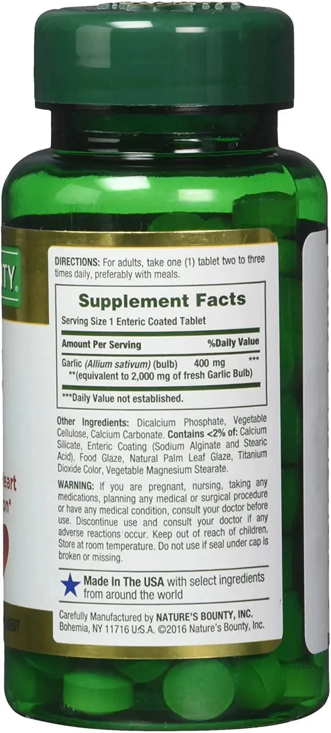 NATURE'S BOUNTY - Nature's Bounty Garlic 2000Mg. 120 Tabletas - The Red Vitamin MX - Suplementos Alimenticios - {{ shop.shopifyCountryName }}