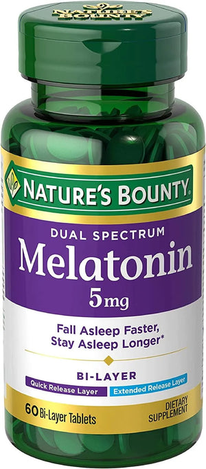 NATURE'S BOUNTY - Nature's Bounty Melatonin Dual Espectrum Bi-Layer 5Mg. 60 Tabletas - The Red Vitamin MX - Suplementos Alimenticios - {{ shop.shopifyCountryName }}