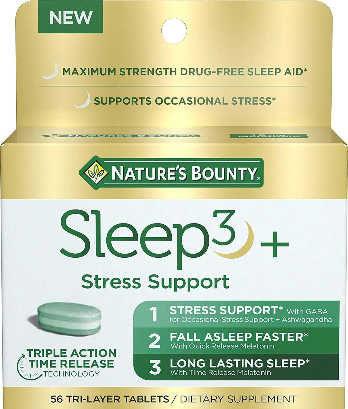 NATURE'S BOUNTY - Nature's Bounty Melatonin Sleep3 Stress Support Tri-Layer 56 Tabletas - The Red Vitamin MX - Suplementos Alimenticios - {{ shop.shopifyCountryName }}