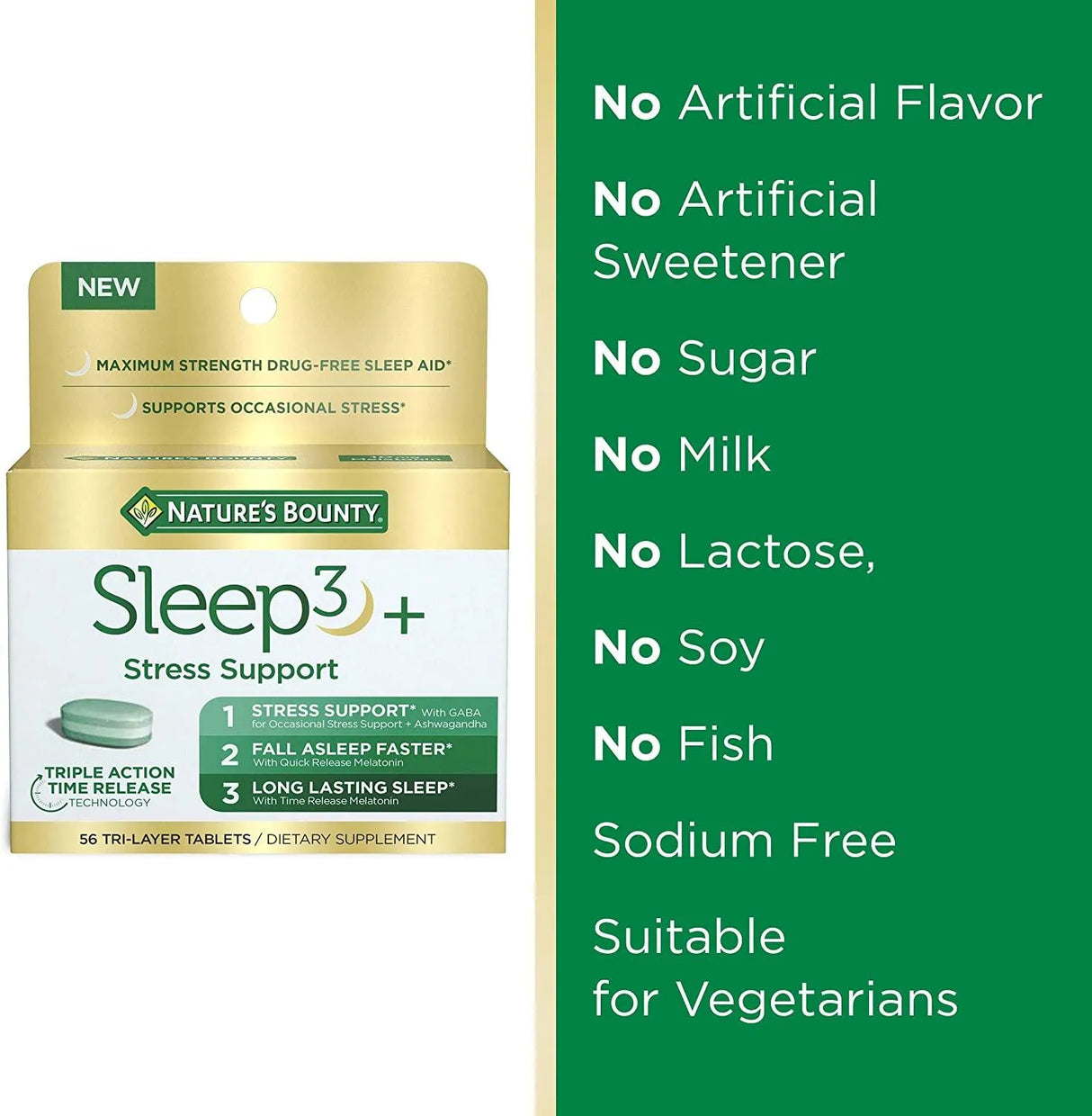 NATURE'S BOUNTY - Nature's Bounty Melatonin Sleep3 Stress Support Tri-Layer 56 Tabletas - The Red Vitamin MX - Suplementos Alimenticios - {{ shop.shopifyCountryName }}