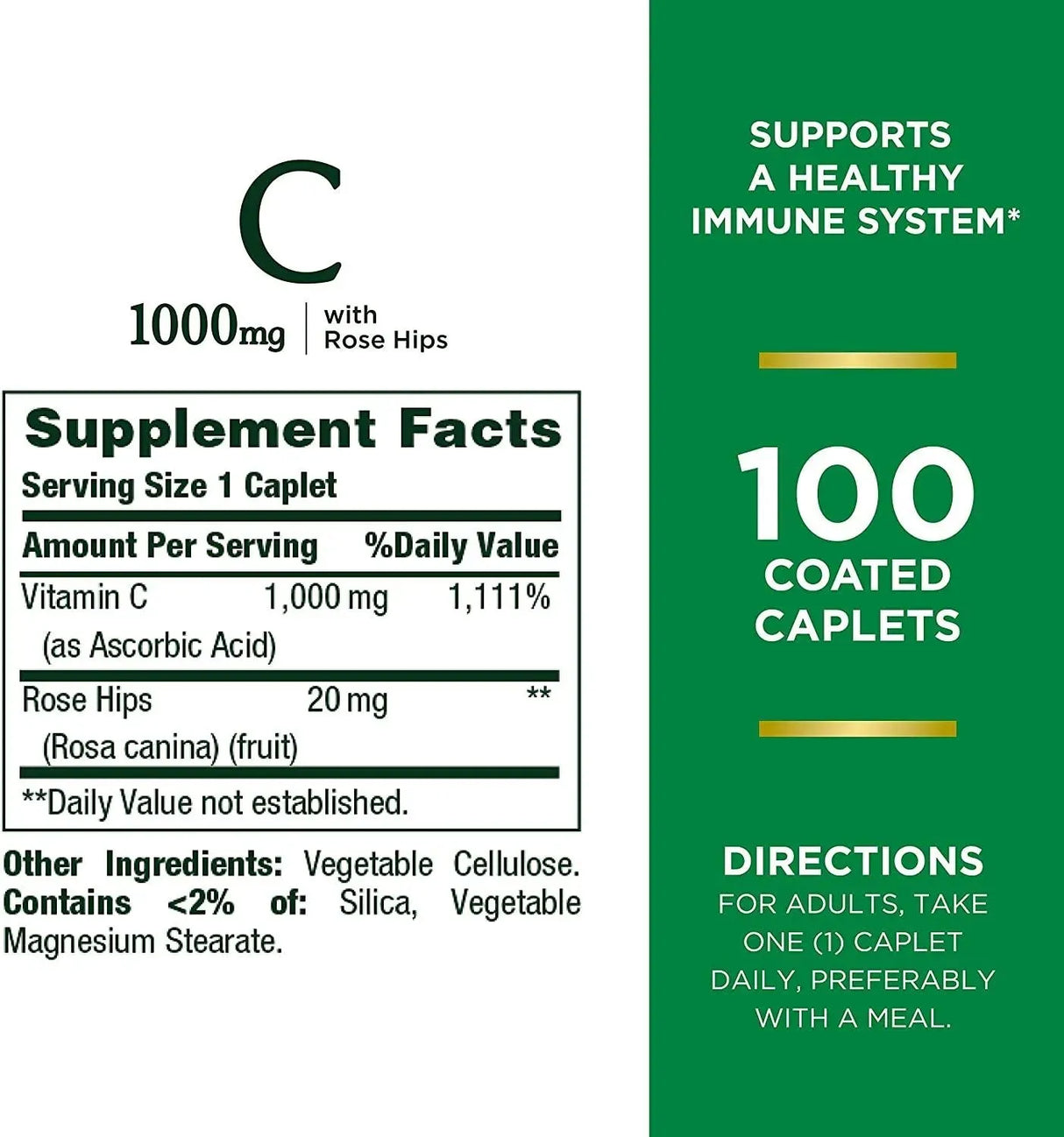 NATURE'S BOUNTY - Nature's Bounty Vitamin C 1000Mg. + Rose Hips 100 Tabletas - The Red Vitamin MX - Suplementos Alimenticios - {{ shop.shopifyCountryName }}