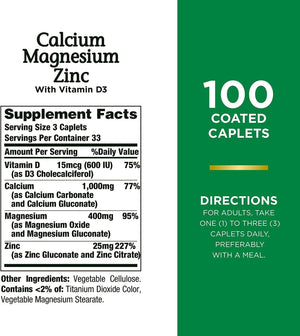 NATURE'S BOUNTY - Nature´s Bounty Calcium Magnesium Zinc 100 Tabletas - The Red Vitamin MX - Suplementos Alimenticios - {{ shop.shopifyCountryName }}