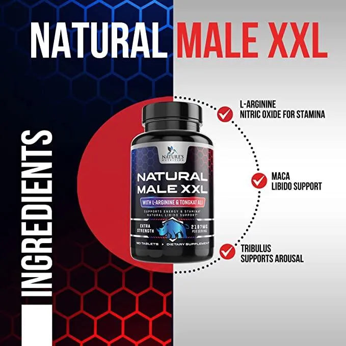 NATURE'S NUTRITION - Nature´s Nutrition Natural Male XXL 180 Tabletas - The Red Vitamin MX - Suplementos Alimenticios - {{ shop.shopifyCountryName }}