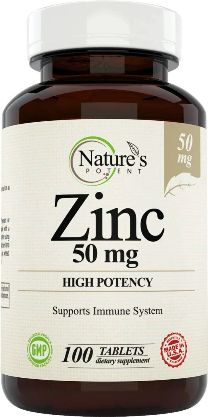 NATURE'S POTENT - Nature's Potent Zinc 50Mg. 100 Tabletas - The Red Vitamin MX - Suplementos Alimenticios - {{ shop.shopifyCountryName }}