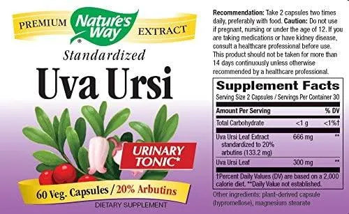 NATURE'S WAY - Nature's Way Uva Ursi Premium Extract 666Mg. 60 Capsulas - The Red Vitamin MX - Suplementos Alimenticios - {{ shop.shopifyCountryName }}