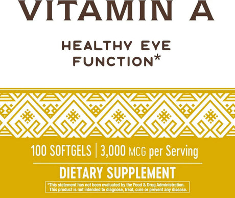 NATURE'S WAY - Nature's Way Vitamin A 3000Mcg. 100 Capsulas - The Red Vitamin MX - Suplementos Alimenticios - {{ shop.shopifyCountryName }}