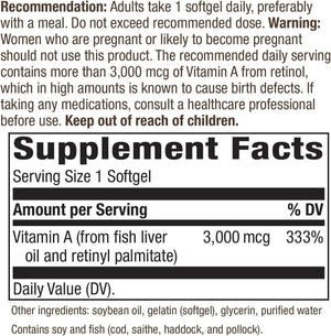 NATURE'S WAY - Nature's Way Vitamin A 3000Mcg. 100 Capsulas - The Red Vitamin MX - Suplementos Alimenticios - {{ shop.shopifyCountryName }}