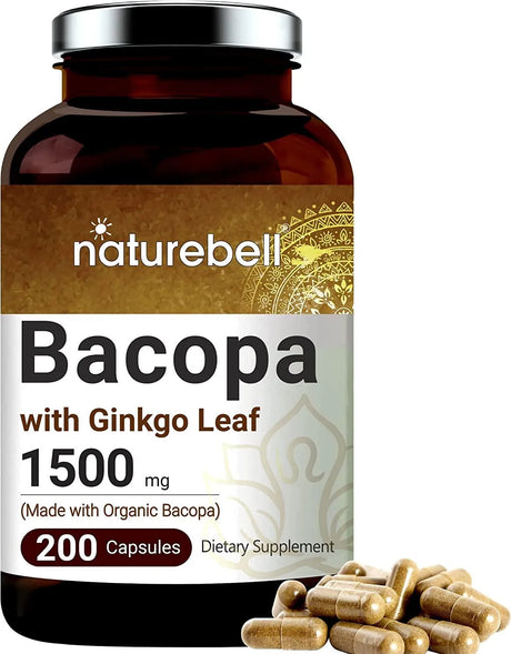 NATUREBELL - NatureBell Bacopa With Ginkgo Leaf 750Mg. 120 Capsulas - The Red Vitamin MX - Suplementos Alimenticios - {{ shop.shopifyCountryName }}