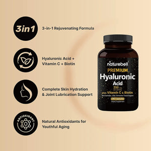 NATUREBELL - NatureBell Premium Hyaluronic Acid 250Mg. + Vitamin C 200 Capsulas - The Red Vitamin MX - Suplementos Alimenticios - {{ shop.shopifyCountryName }}