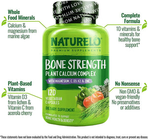 NATURELO - NATURELO Bone Strength Plant Calcium Complex 120 Capsulas - The Red Vitamin MX - Suplementos Alimenticios - {{ shop.shopifyCountryName }}