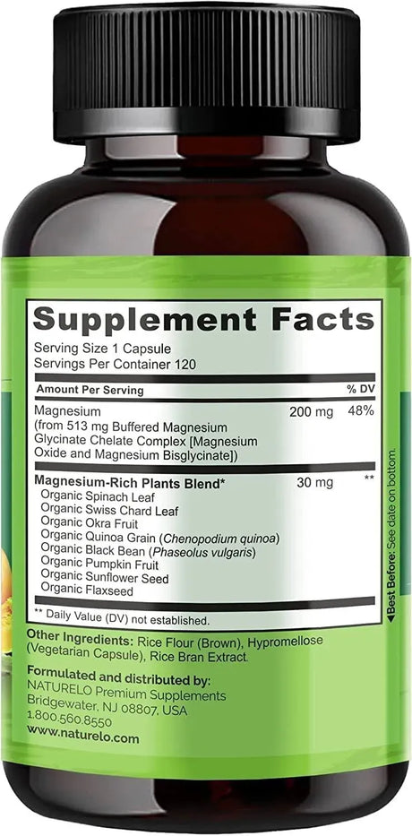 NATURELO - NATURELO Magnesium Glycinate Chelate 200Mg. 120 Capsulas - The Red Vitamin MX - Suplementos Alimenticios - {{ shop.shopifyCountryName }}