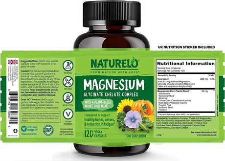 NATURELO - NATURELO Magnesium Glycinate Chelate 200Mg. 120 Capsulas - The Red Vitamin MX - Suplementos Alimenticios - {{ shop.shopifyCountryName }}