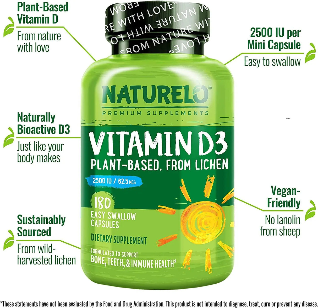 NATURELO - NATURELO Vitamin D3 2,500IU 180 Capsulas - The Red Vitamin MX - Suplementos Alimenticios - {{ shop.shopifyCountryName }}