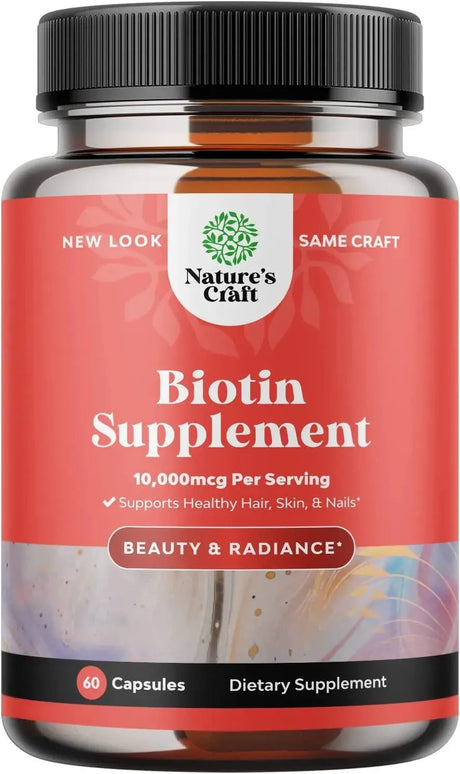 NATURES CRAFT - Natures Craft Biotin 10,000Mcg. 60 Capsulas - The Red Vitamin MX - Suplementos Alimenticios - {{ shop.shopifyCountryName }}