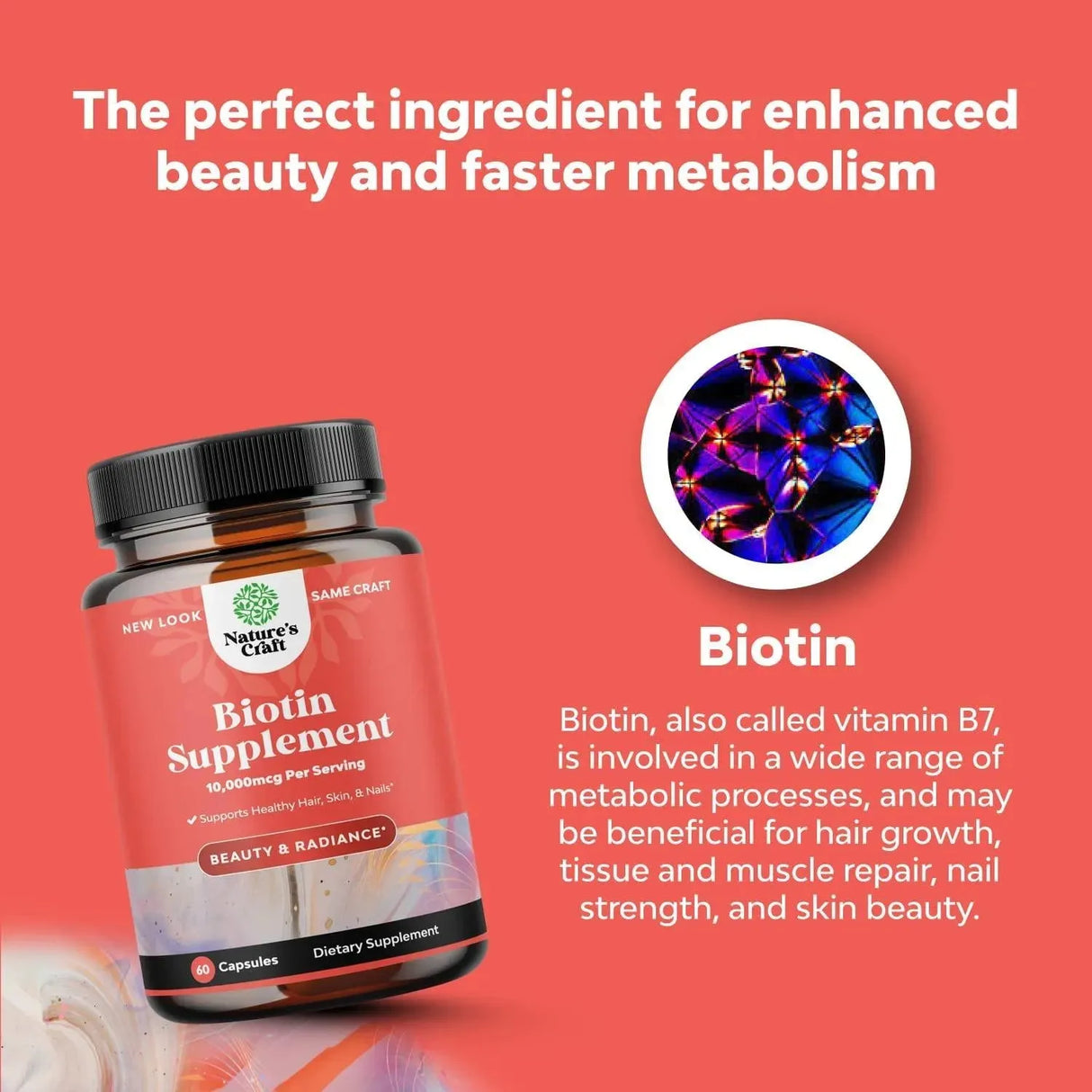 NATURES CRAFT - Natures Craft Biotin 10,000Mcg. 60 Capsulas - The Red Vitamin MX - Suplementos Alimenticios - {{ shop.shopifyCountryName }}