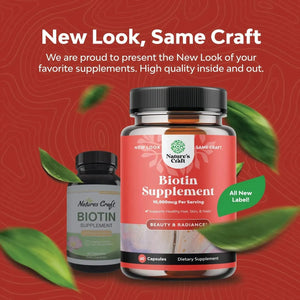 NATURES CRAFT - Natures Craft Biotin 10,000Mcg. 60 Capsulas - The Red Vitamin MX - Suplementos Alimenticios - {{ shop.shopifyCountryName }}